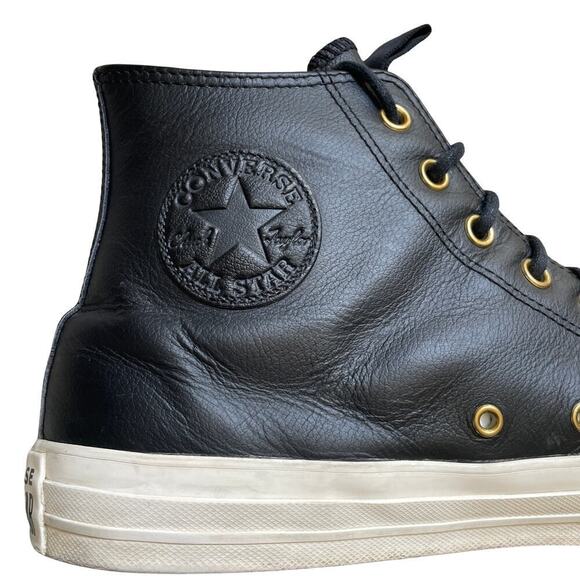 Converse Chuck Taylor Leather High 'Black Egret' 169658C | Men’s 13, EUC - Picture 8 of 12